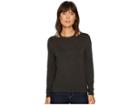 Ivanka Trump Knit Slit Shoulder Long Sleeve Tee (charcoal) Women's Long Sleeve Pullover
