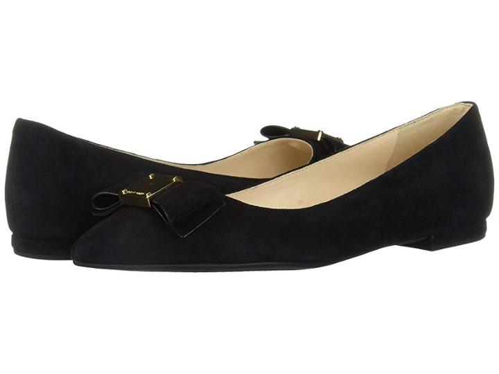 Cole Haan Tali Bow Skimmer (black Suede) Women's Shoes