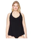 Magicsuit Plus Size Solid Taylor Tankini Top (black) Women's Swimwear