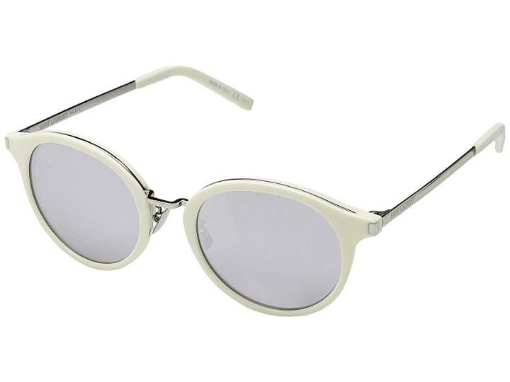 Saint Laurent Sl 57 (ivory/ivory/silver) Fashion Sunglasses