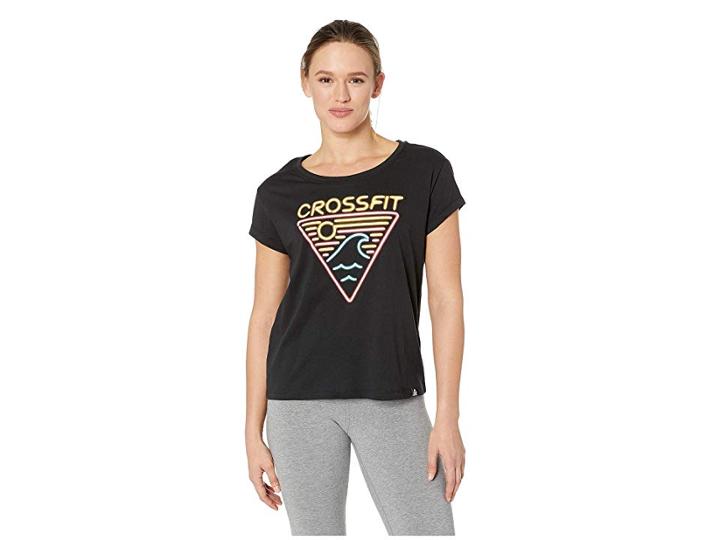 Reebok Classics Neon Retro Easy Tee (black) Women's Clothing