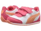 Puma Kids Speed Lightup Power V (toddler) (puma White/melon) Girls Shoes