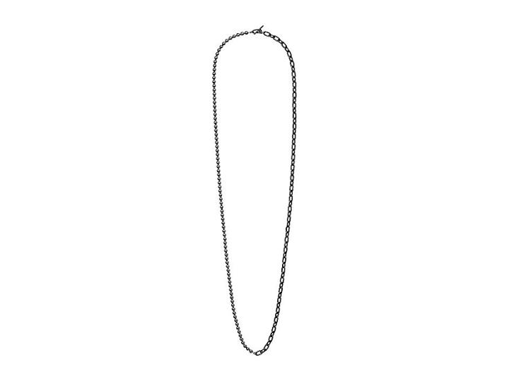 Michael Kors Pearl Link Dual Strand To Choker Necklace (gunmetal) Necklace