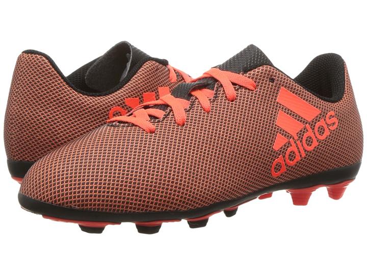 Adidas Kids X 17.4 Fxg J Soccer (little Kid/big Kid) (black/red/orange) Kids Shoes