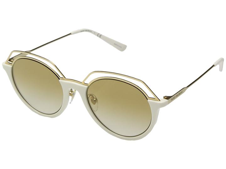 Tory Burch 0ty9052 51mm (ivory/gold Gradient Mirror) Fashion Sunglasses