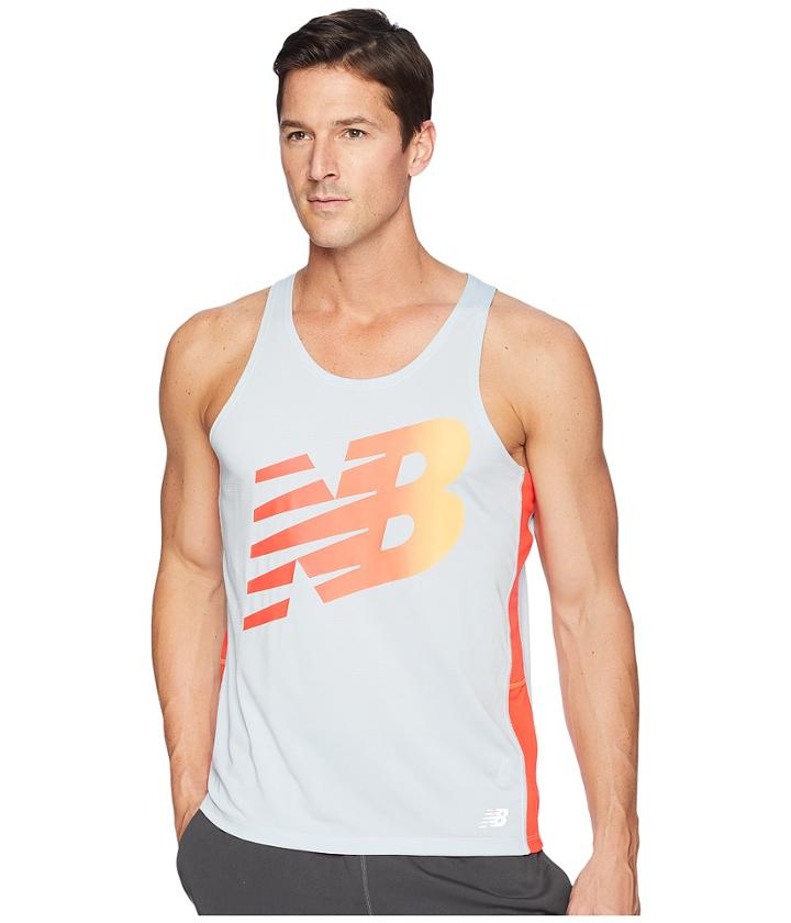 New Balance Printed Accelerate Singlet (flame/dynomite) Men's Sleeveless