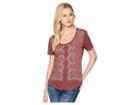 Lucky Brand All Over Print Tee (red Multi) Women's T Shirt