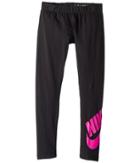 Nike Kids Sportswear Leg-a-see Tight (little Kids/big Kids) (black/hyper Magenta) Girl's Casual Pants