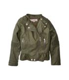 Urban Republic Kids Alice Faux Leather Moto Jacket W/ Ribbed Elbow And Peplum (little Kids/big Kids) (basil Green) Girl's Jacket