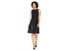 Calvin Klein Embroidered A-line Hem Dress Cd8c57nt (black) Women's Dress