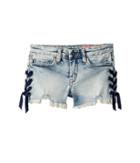 Blank Nyc Kids Lace-up Denim Shorts In French Braid (big Kids) (french Braid) Girl's Shorts