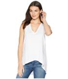 Bcbgeneration Mixed Media Twisted Seam Tank (optic White) Women's Sleeveless