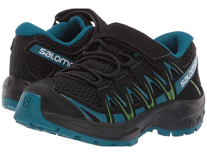 Salomon Kids Xa Pro 3d (toddler/little Kid) (black/deep Lagoon/onlime Lime) Kids Shoes