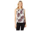 Tommy Hilfiger Printed Bead Neck Knit Top (ivory Multi) Women's Clothing