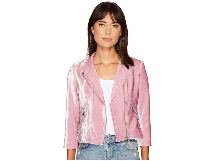 Rebecca Taylor Velvet Moto Jacket (dusty Iris) Women's Coat