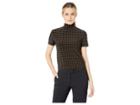 Anne Klein Bistro Short Sleeve Mock Neck Knit (anne Black/havana) Women's Blouse