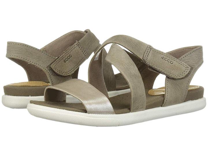Ecco Damara Strap Sandal (moon Rock Silver/warm Grey Cow Leather/cow Nubuck) Women's Sandals