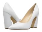 Nine West Henra Block Heel Sandal (white Dress Calf) High Heels