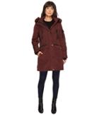 Calvin Klein Parka With Detachable Fur Trimmed Hood (chianti) Women's Coat