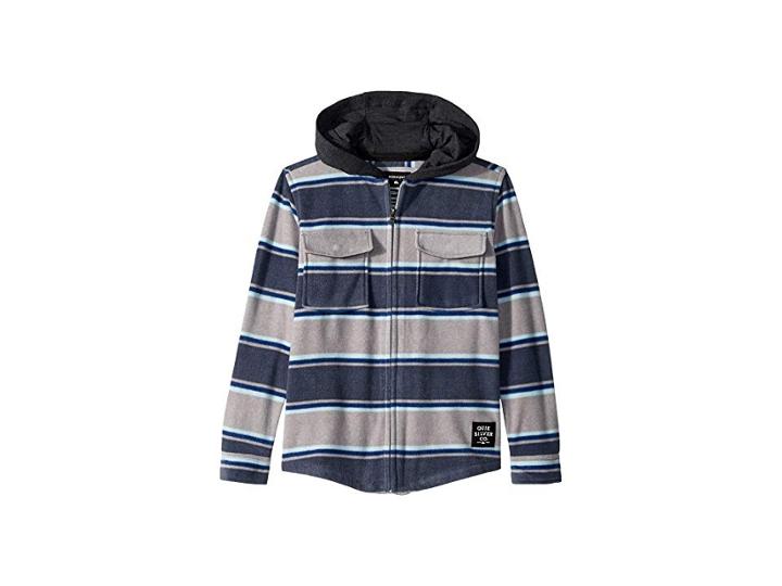 Quiksilver Kids Surf Days Zip Hoodie (big Kids) (blue Night Surf Days Stripe) Boy's Sweatshirt