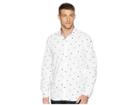 Nautica Long Sleeve Waving Flag Print Woven Shirt (bright White) Men's Clothing