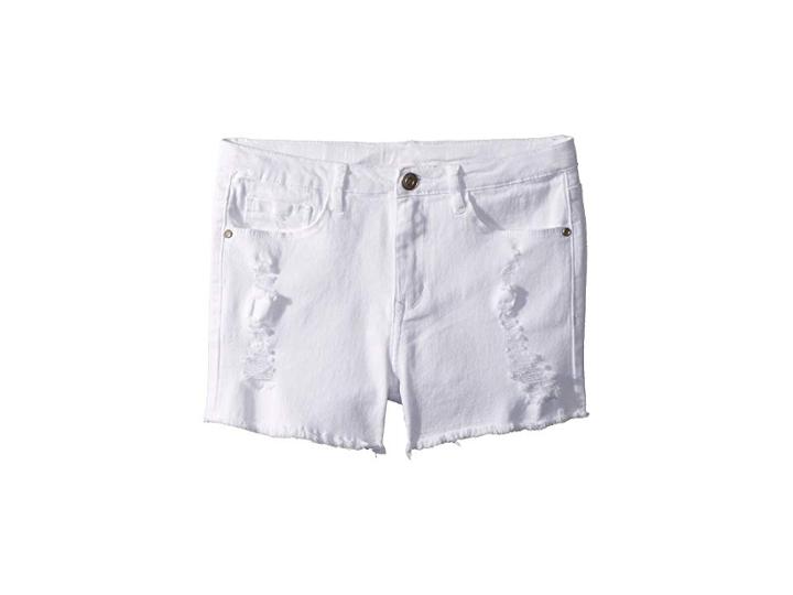 People's Project La Kids Jazz Denim Shorts (big Kids) (white) Girl's Shorts