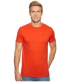 Lacoste Short Sleeve Pima Crew Neck Tee (etna Red) Men's T Shirt