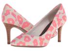 Rockport Total Motion 75mm Pointy Toe Pump (pink Leo Canvas) High Heels