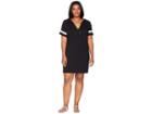 Michael Michael Kors Plus Size Stripe Sleeve Hoodie Dress (black) Women's Dress