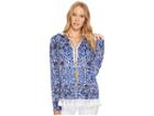 Lilly Pulitzer Upf 50+ Harmon Hoodie (bright Navy Taverna Tile All Over) Women's Sweatshirt