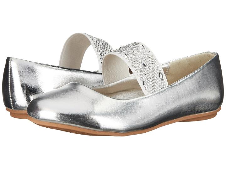 Kensie Girl Kids Glitter Band Maryjane Metallic (little Kid/big Kid) (silver) Girls Shoes