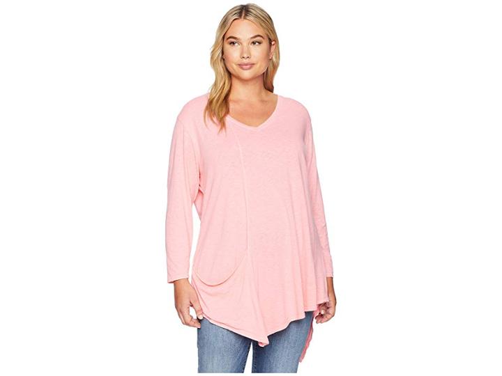 Extra Fresh By Fresh Produce Plus Size Ella Tunic (peony Pink) Women's Blouse