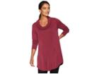 Mod-o-doc Sandwashed Modal Jersey Cowl Neck Pleat Detail Tunic (cranberry) Women's Clothing