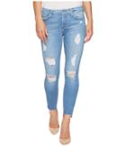 7 For All Mankind Ankle Skinny W/ Destroy Step Hem In Melbourne Sky (melbourne Sky) Women's Jeans