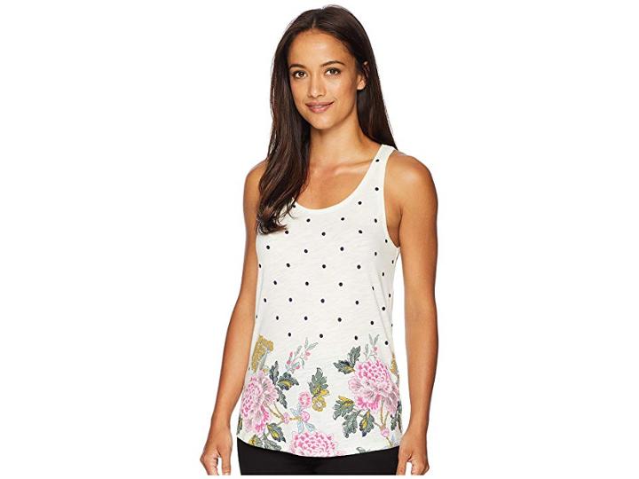 Joules Bo Printed Jersey Tank Top (cream Spot Chinoise) Women's Sleeveless