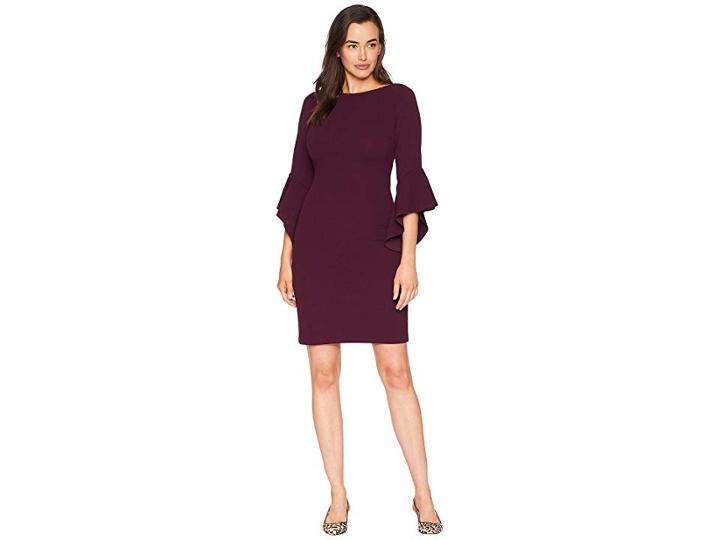 Vince Camuto Circle Sleeve Bodycon Dress (aubergine) Women's Dress