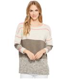 Tribal Long Sleeve Stripe Sweater (oak) Women's Sweater
