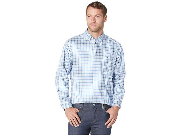 Vineyard Vines Pondview Plaid Classic Tucker Shirt (ocean Breeze) Men's Clothing