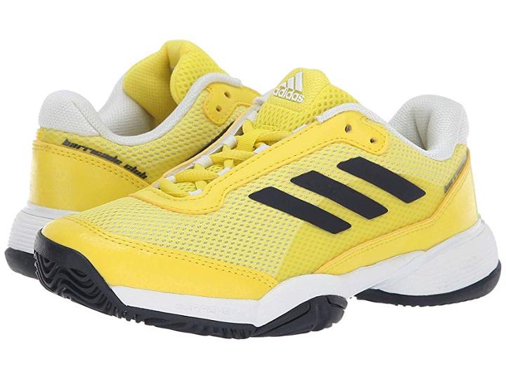 Adidas Kids Barricade Club Xj Tennis (little Kid/big Kid) (shock Yellow/legend Ink/white) Kids Shoes
