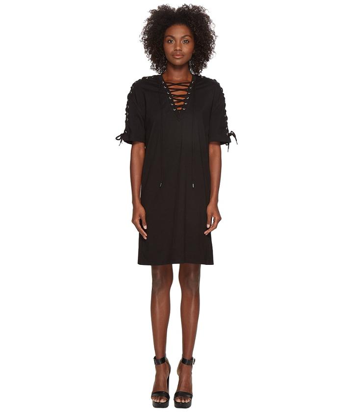 Mcq Laced Tee Dress (darkest Black) Women's Dress