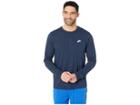 Nike Nsw Tee Long Sleeve Embroidered Futura (obsidian/white) Men's T Shirt
