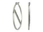 French Connection Small Pave Line Hoop Earrings (rhodium) Earring
