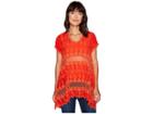 Johnny Was Lilano Tunic (electric Coral) Women's Blouse