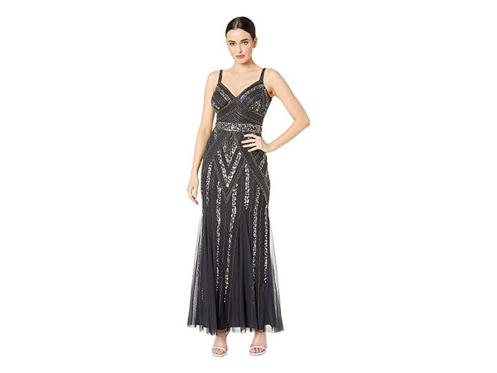 Marina Beaded Gown (gun) Women's Clothing