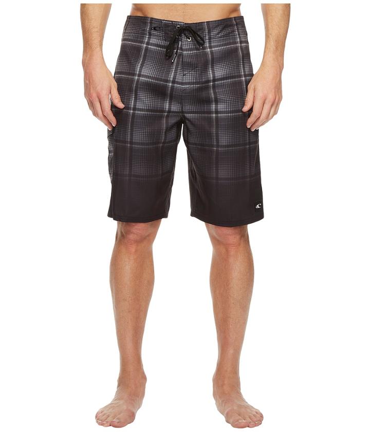 O'neill Santa Cruz Plaid Boardshorts (black) Men's Swimwear
