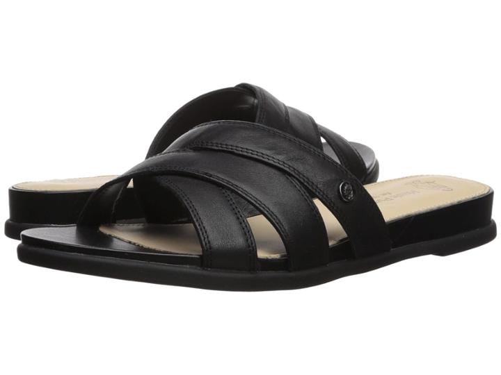Hush Puppies Dalmatian Slide (black Leather) Women's Slide Shoes