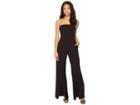 Donna Morgan Strapless Crepe Jumpsuit With Front Leg Split Detail (black) Women's Jumpsuit & Rompers One Piece