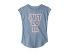 Nike Kids Dot Burst Just Do It Modern Short Sleeve Tee (little Kids) (ashen Slate) Girl's T Shirt
