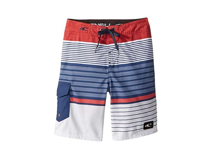 O'neill Kids Lennox Boardshorts (big Kids) (red/white/blue) Boy's Swimwear