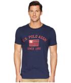 U.s. Polo Assn. Uspa Flag 1890 Crew Tee (classic Navy) Men's Short Sleeve Pullover